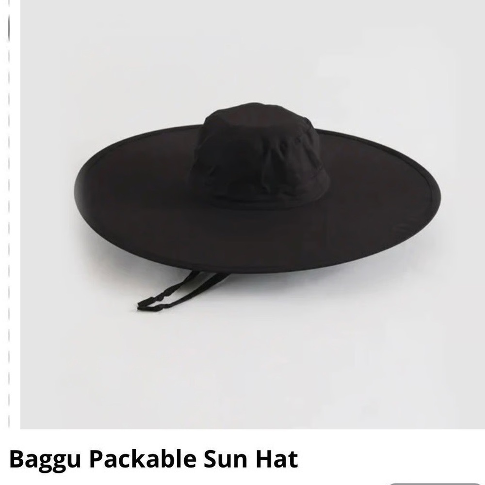 BAGGU Black Packable Sun Hat